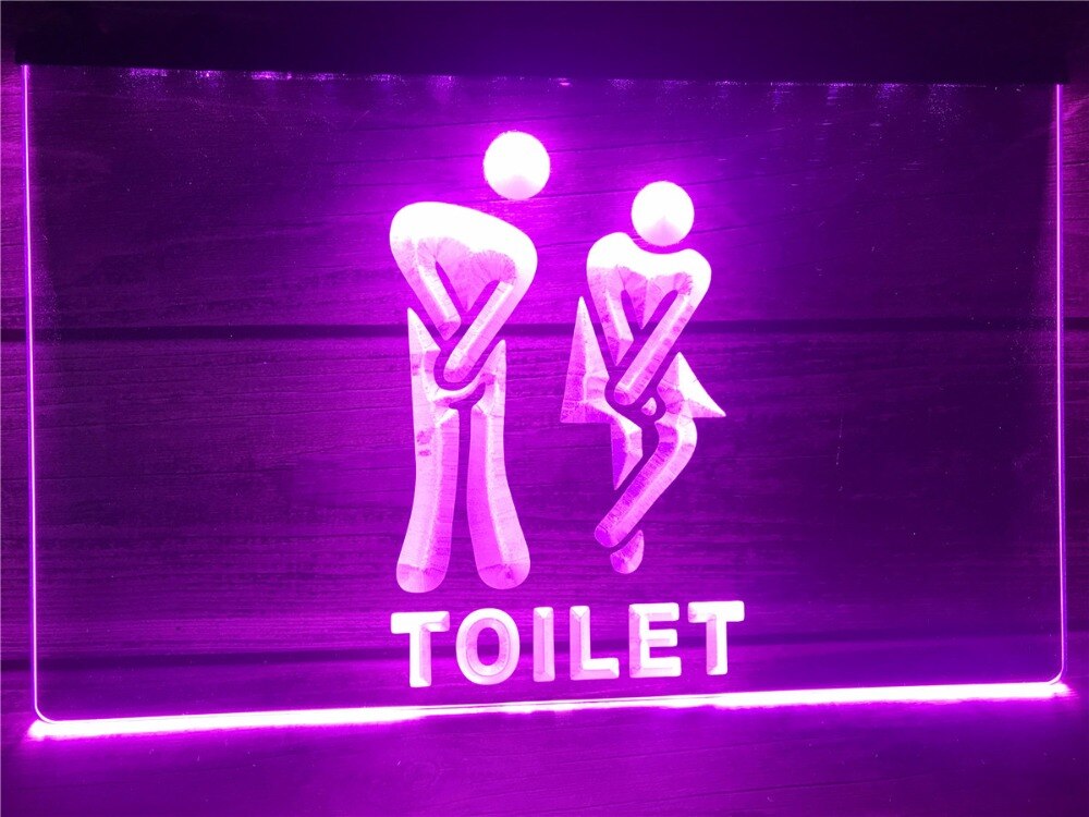 Funny Toilet Entrance Illuminated Sign