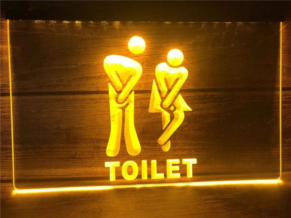 Funny Toilet Entrance Illuminated Sign