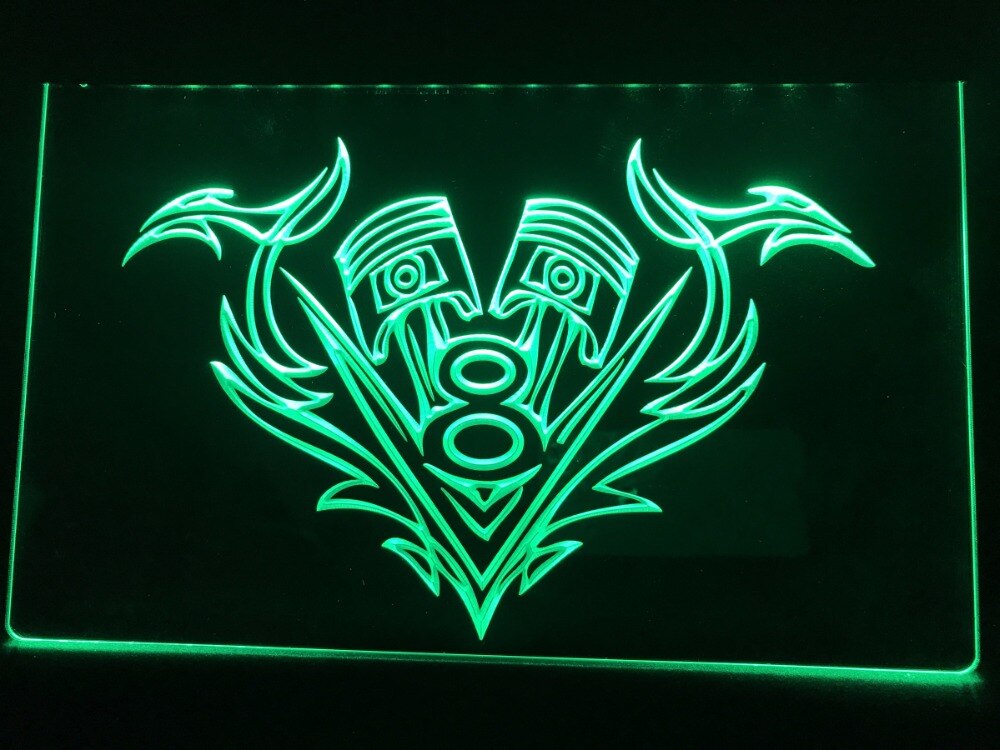 V8 Piston Illuminated Sign