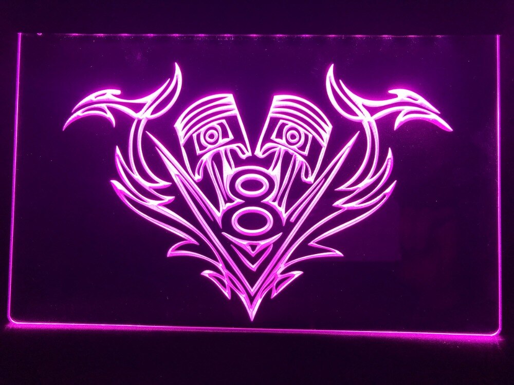 V8 Piston Illuminated Sign