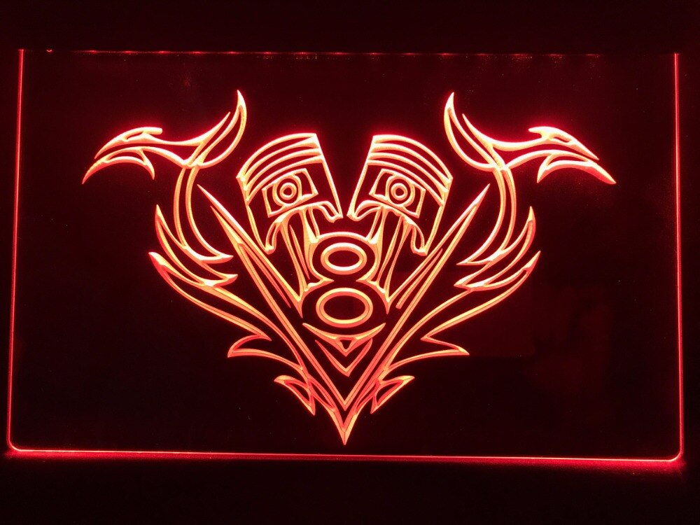 V8 Piston Illuminated Sign
