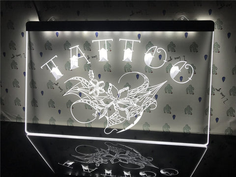 Tattoo Flowers Illuminated Sign