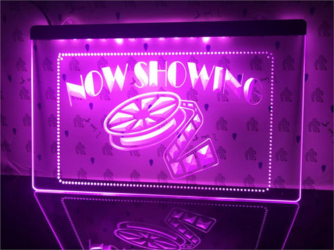 Image of Now Showing Movie Illuminated Sign