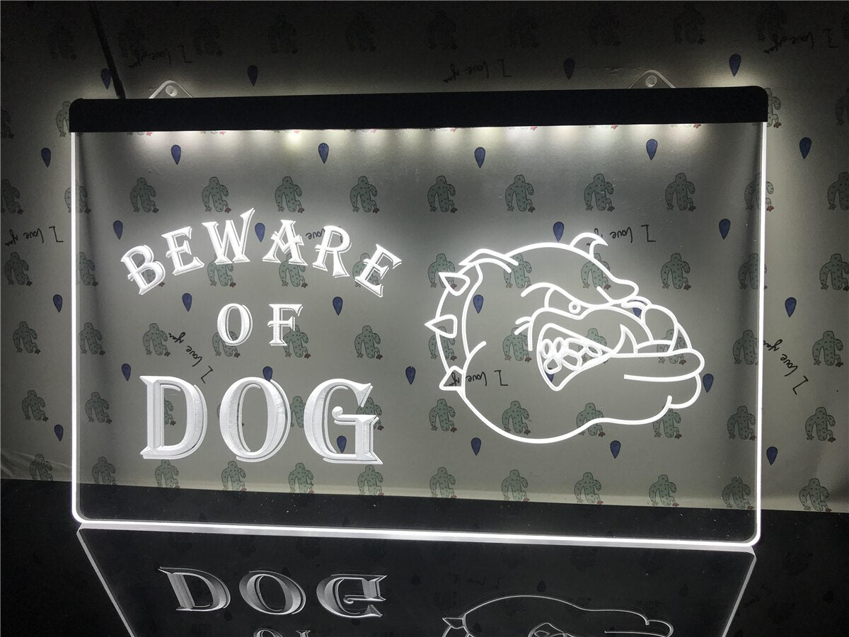 Beware of Dog Illuminated Sign