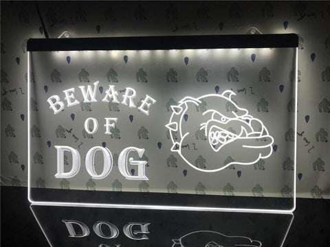 Image of Beware of Dog Illuminated Sign