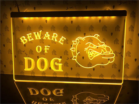 Image of Beware of Dog Illuminated Sign