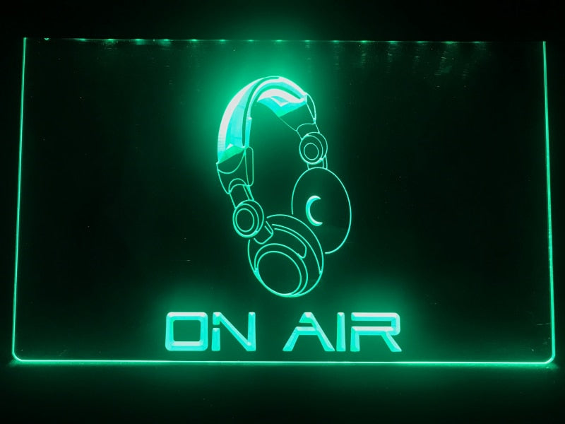 On Air Headphones Illuminated Sign