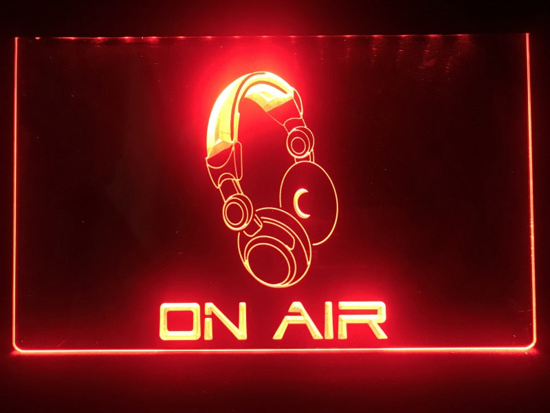 On Air Headphones Illuminated Sign