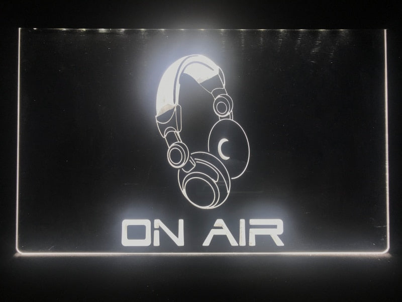 On Air Headphones Illuminated Sign