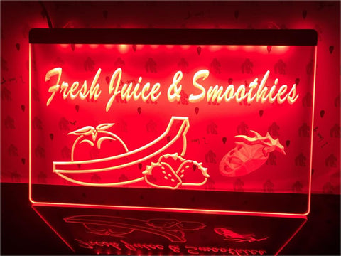 Image of Fresh Juice & Smoothies Illuminated LED Sign