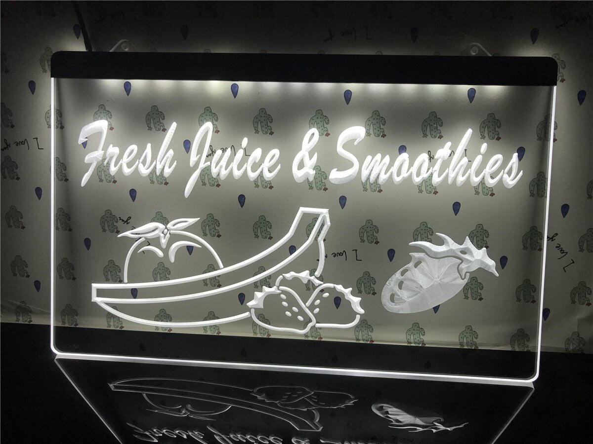 Fresh Juice & Smoothies Illuminated LED Sign