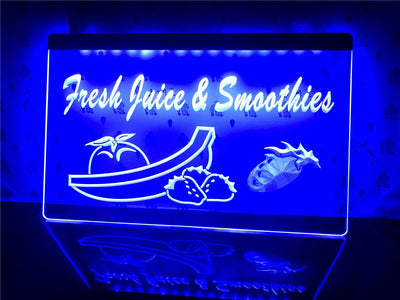 Fresh Juice & Smoothies Illuminated LED Sign