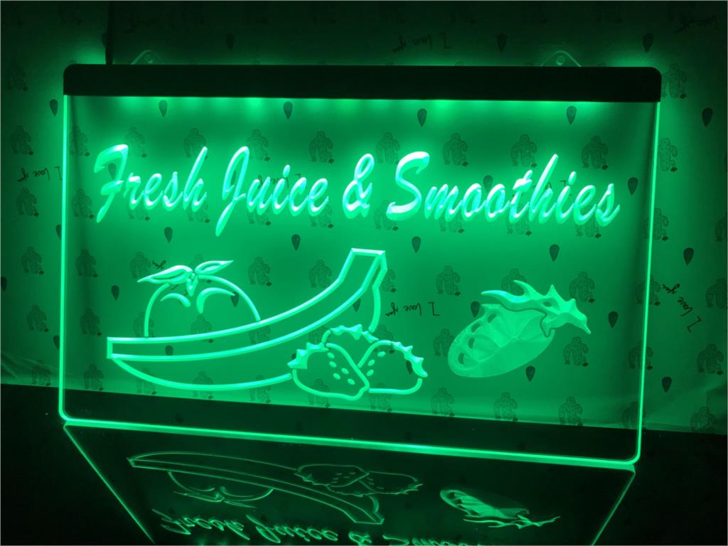 Fresh Juice & Smoothies Illuminated LED Sign