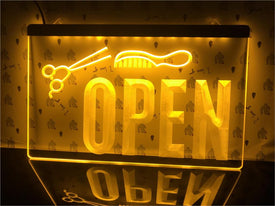 Open Hairdressers Illuminated Sign