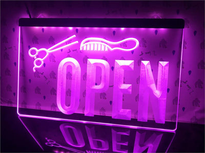Open Hairdressers Illuminated Sign