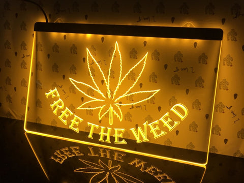 Image of Free The Weed Illuminated LED Sign