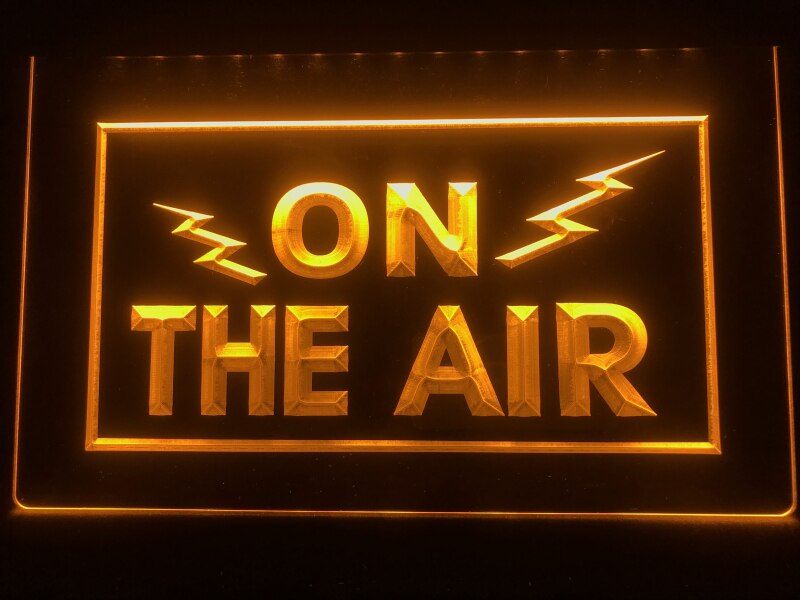 On The Air Radio Waves Illuminated Sign