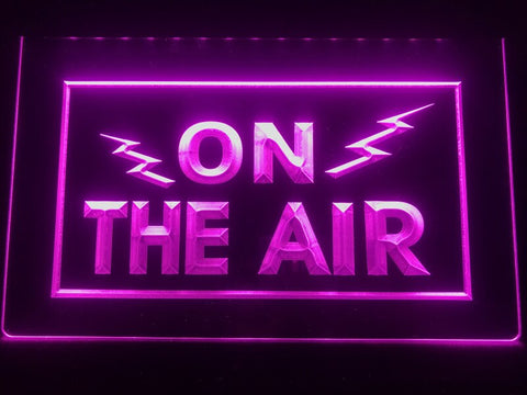 Image of On The Air Radio Waves Illuminated Sign