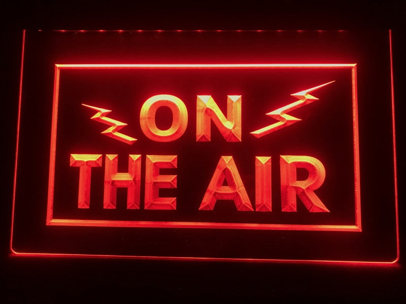 On The Air Radio Waves Illuminated Sign