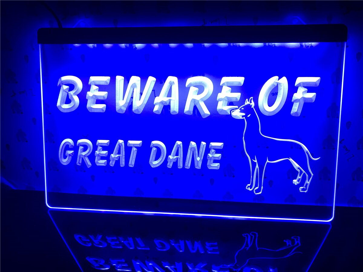 Beware of Great Dane Illuminated Sign