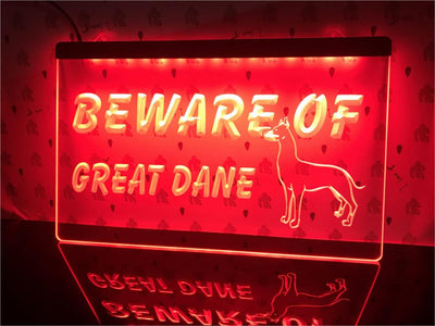 Beware of Great Dane Illuminated Sign