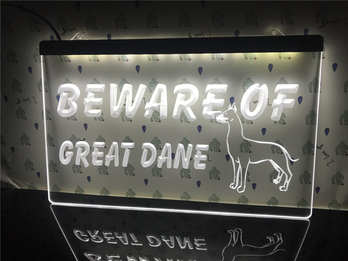 Beware of Great Dane Illuminated Sign