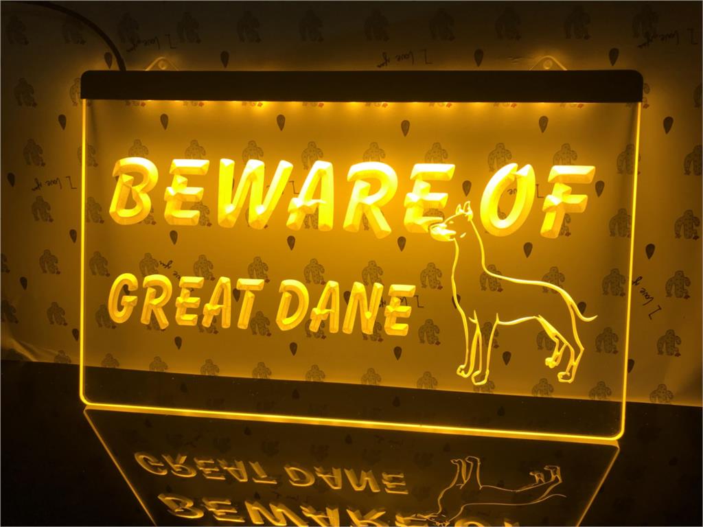 Beware of Great Dane Illuminated Sign