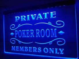 Private Poker Room Illuminated Sign