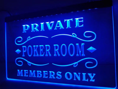 Private Poker Room Illuminated Sign