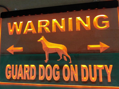 Warning Guard Dog on Duty Illuminated Sign