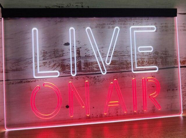 HEQUSIGNS Live On Air Neon Signs, Live On Air LED Light Neon Sign