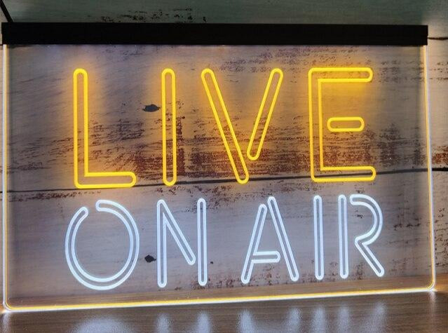 Live On Air Live Two Tone Illuminated Sign