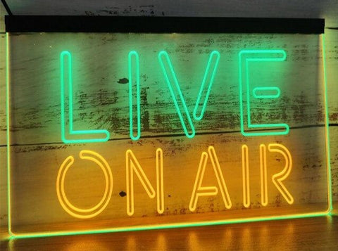 Live On Air Live Two Tone Illuminated Sign