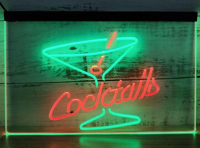 Cocktails Two Tone Illuminated LED Neon Sign – Dope Neons