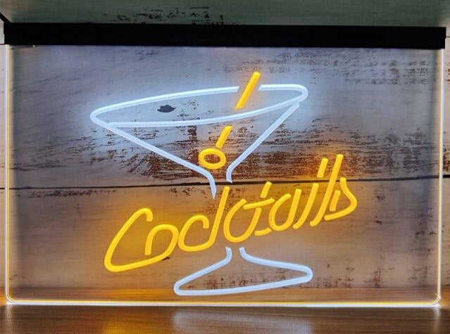 Cocktails Two Tone Illuminated Sign