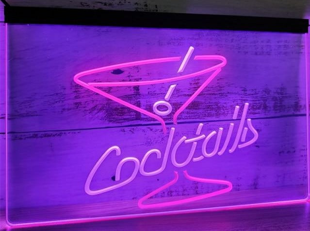Cocktails Two Tone Illuminated Sign