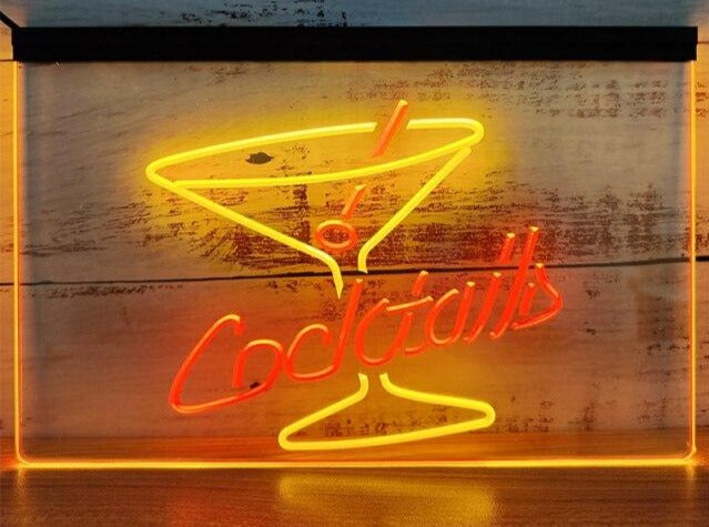 Cocktails Two Tone Illuminated Sign