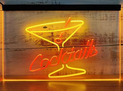 Cocktails Two Tone Illuminated Sign