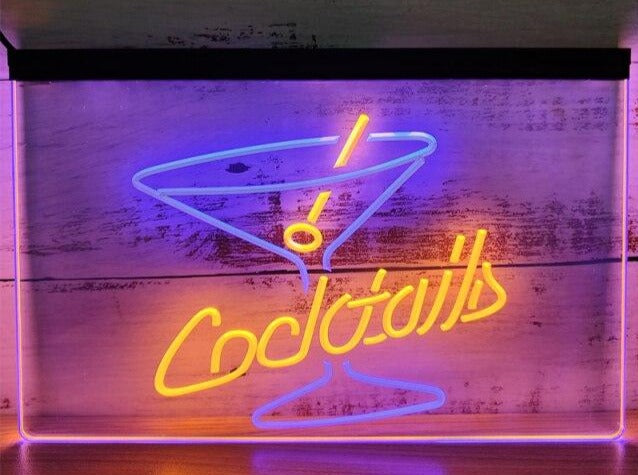 Cocktails Two Tone Illuminated Sign