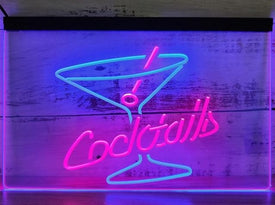 Cocktails Two Tone Illuminated Sign