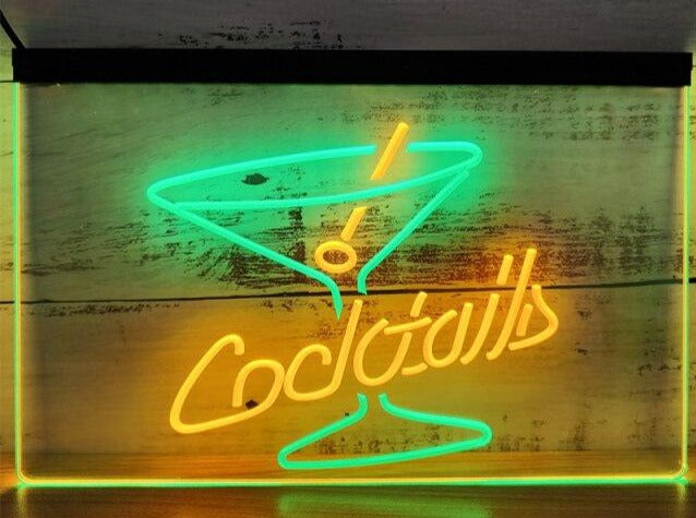 Cocktails Two Tone Illuminated Sign