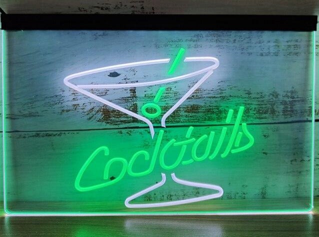 Cocktails Two Tone Illuminated Sign