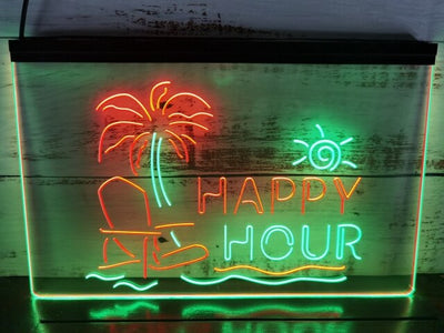 Happy Hour Bar Two Tone Illuminated Sign