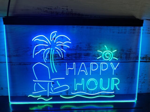 Image of Happy Hour Bar Two Tone Illuminated Sign