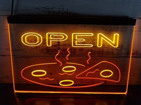 Image of Open Pizza Two Tone Illuminated Sign