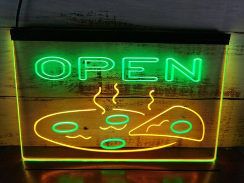 Open Pizza Two Tone Illuminated Sign