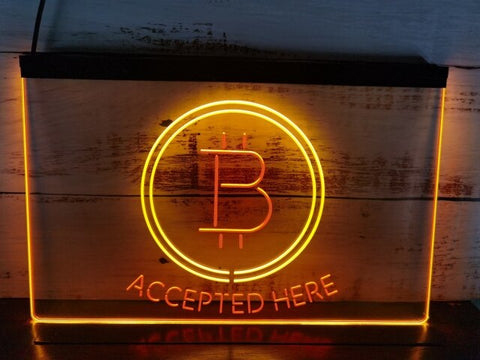 Image of Bitcoin Accepted Here Two Tone Illuminated Sign