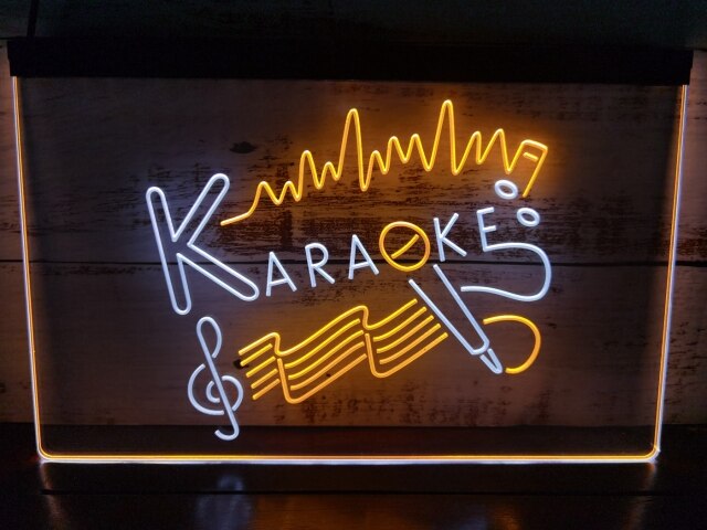 KARAOKE BAR ネオンサイン Karaoke Two Tone Illuminated LED Neon Sign – Dope Neons