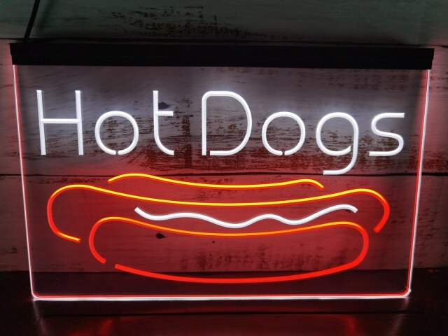 Hot Dogs Two Tone Illuminated Sign