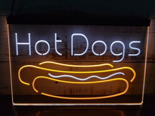 Hot Dogs Two Tone Illuminated Sign